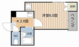 鴨池山元ビル 1Kの間取図画像