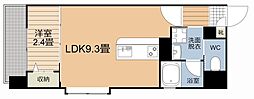 ラ・ウェゾン鴨池 1LDKの間取図画像