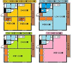 ティアハウス郡元 2DKの間取図画像