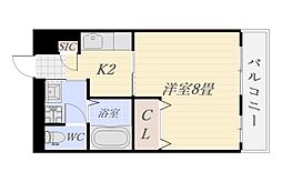 BurgundyApt. 1Kの間取図画像
