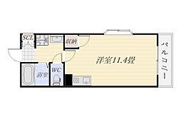 オーシャン'97 ワンルームの間取図画像