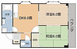 ヒロ・2000 2DKの間取図画像