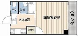 レジデンス中央 1Kの間取図画像
