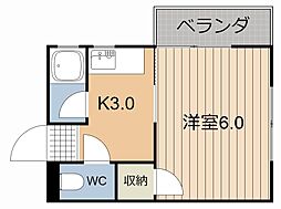 パーソンハウス 1Kの間取図画像