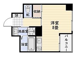 碧水館 ワンルームの間取図画像