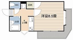 JAウイング唐湊 1Kの間取図画像
