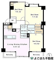 ライオンズヒルズ梶が谷 3LDKの間取図画像