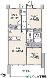 リステージたまプラーザガーデンプレイス 3LDKの間取図画像