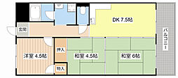 甲西中央ビル 3階3DKの間取り