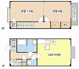 Ｂｅｌｌｅ　Ｓｈｉｎｅ　Ｃ 1階2LDKの間取り