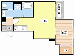 ALEGRIA草津 205 2階1LDKの間取り