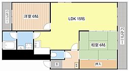 ハイツエクセル2番館 2LDKの間取図画像