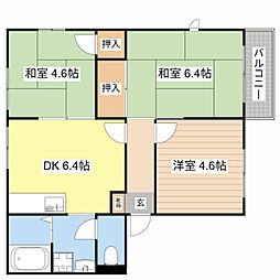 ファミールホリイC 3DKの間取図画像