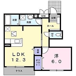 グランツ1 1LDKの間取図画像
