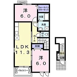 フラゴーラK.R1 2LDKの間取図画像