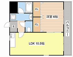 ポレールさかえ 1LDKの間取図画像