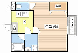 カーペンターハウス5 1Kの間取図画像