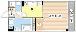 グレース大嘉 1Kの間取図画像
