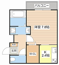 KENTHOUSEthree 1Kの間取図画像