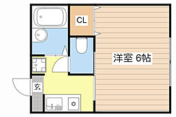 メイプルハウス 1Kの間取図画像