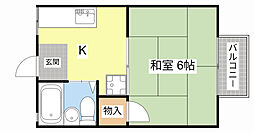 ハイム祖呂文 1Kの間取図画像