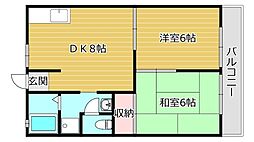 ハイツアヤ 2DKの間取図画像