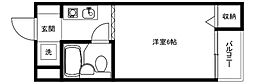 芥川グリーンハイツ 1Kの間取図画像