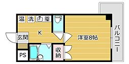 さつきビルさつきハイム 1Kの間取図画像