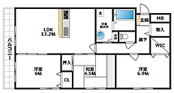 レクエルド藤 3LDKの間取図画像
