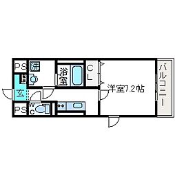 ルポゼ・ラ・クール 1Kの間取図画像