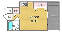 プレミアムコート ワンルームの間取図画像