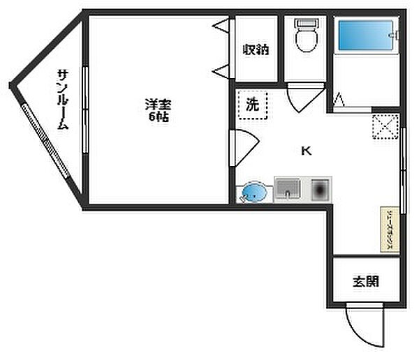 杉江ビル 301｜大阪府高槻市富田町1丁目(賃貸マンション1K・3階・26.64㎡)の写真 その2