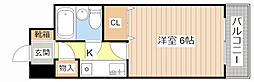 近江鉄道近江本線 水口駅 徒歩5分の賃貸マンション 6階1Kの間取り