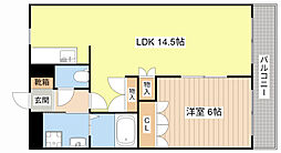 JR北陸本線 長浜駅 3.5kmの賃貸マンション 3階1LDKの間取り