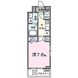 近江鉄道近江本線 水口石橋駅 徒歩9分の賃貸アパート 3階1Kの間取り
