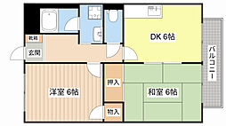 近江鉄道八日市線 太郎坊宮前駅 徒歩4分の賃貸アパート 1階2DKの間取り