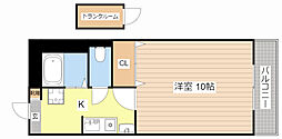 近江鉄道近江本線 八日市駅 徒歩3分の賃貸マンション 2階1Kの間取り