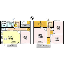 JR東海道・山陽本線 野洲駅 徒歩20分の賃貸アパート 1階4LDKの間取り