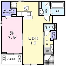JR東海道・山陽本線 南彦根駅 徒歩32分の賃貸アパート 1階1LDKの間取り