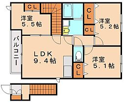 ノーヴァひびきの  ｜ 福岡県北九州市八幡西区本城学研台2丁目（賃貸アパート3LDK・2階・49.85㎡） その2