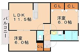 福岡県遠賀郡岡垣町野間2丁目（賃貸アパート2LDK・2階・53.76㎡） その2