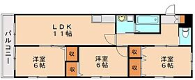 エスポワールシャトー  ｜ 福岡県中間市通谷4丁目（賃貸アパート3LDK・2階・66.15㎡） その2