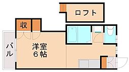 シティベール東折尾 1Kの間取図画像