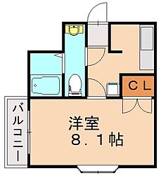 ル・グラン三ヶ森 1Kの間取図画像