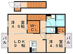 ウィット緑ヶ丘 2LDKの間取図画像
