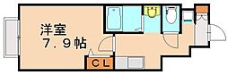 シャトレーヌ2 1Kの間取図画像