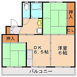 メモリープラザ中間2 3DKの間取図画像