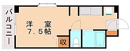 ウィンディ大浦 1Kの間取図画像