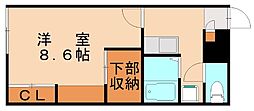 レオパレスオアシス 1Kの間取図画像