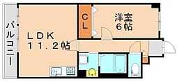 ピュアメゾン 1LDKの間取図画像
